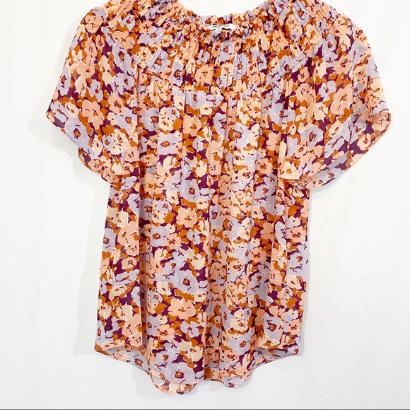 Madewell Smocked Mockneck Top in Floral Breeze - Picture 7 of 13